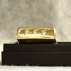 Hột quẹt, bật lửa Zippo MỸ Brass mã 204B khắc ăn mòn 5 mặt Cá Chép Hoá Rồng, Hàng chính hãng