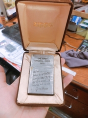 Bật lửa Zippo Mỹ Lacke Bạc Rep.lica 1932 Khắc ăn mòn Full nắp The First Original, sản xuất 1990, Hàng Mỹ