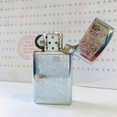 Bật lửa Zippo Slim Mỹ Venetian 1981, Cam kết hàng chính hãng có giấy Hải quan gửi kèm đơn hàng