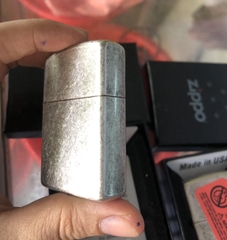 Bật Lửa Zippo Bạc GIẢ Cổ Loại Trơn HÀNG CAO CẤP VỎ ĐỒNG CÓ TEM ĐỎ