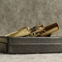 Hột quẹt, bật lửa Zippo MỸ Brass mã 204B khắc ăn mòn 5 mặt Phật Như Lai, Hàng chính hãng