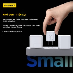 Củ sạc Gallium Nitride 30W-  PISEN QUICK Mr White Tiny USB-C (TS-C175) , check QR kiểm tra chính hãng, bảo hành 24 tháng