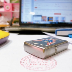 Bật lửa Zippo Mỹ Street Chrome In Sơn Full Nắp Chủ Đề Chim Mỹ, Hàng chính hãng
