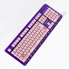 Bàn phím máy tính Kitty (HELLOKTCAT) chuôi cắm USB, bàn phím màu hồng tím cho cô nàng hiện đại, Bảo hành 12 tháng