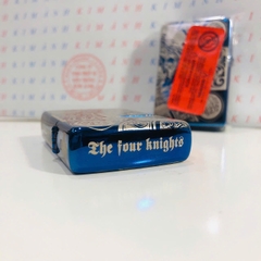 Hộp quẹt, bật lửa ZIPPO chủ đề 4 Kỵ Sĩ Khải Huyền màu xanh, Kim Ánh nhập hàng cao cấp vỏ bằng đồng có dán tem đỏ