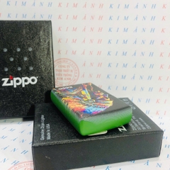 Bật lửa, hộp quẹt Zippo Mỹ, Brass phủ sơn chủ đề Thổ Dân 4, hàng chính hãng có giấy Hải Quan đi kèm