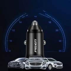 Sạc xe hơi PISEN Quick Mini Dual Port QP 30W Car (A18W+C30W), Quét mã QR bảo hành 18 tháng