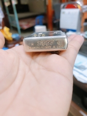Bật lửa Zippo Mỹ Lacke bạc khắc ăn mòn full nắp Đồng Hồ La Mã, Hàng chính hãng
