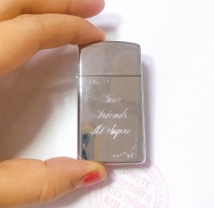 Bật lửa, hộp quẹt Zippo Mỹ Slim khắc ăn mòn Your Friends At Supra, sản xuất 2002, Hàng chính hãng