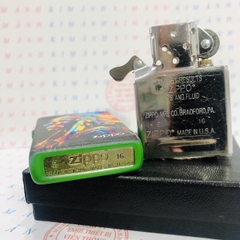 Bật lửa, hộp quẹt Zippo Mỹ, Brass phủ sơn chủ đề Thổ Dân 4, hàng chính hãng có giấy Hải Quan đi kèm
