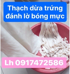 Thạch dừa trứng đánh lờ bóng mực lá, Thạch dừa câu mực lá, Thạch dừa nguyên tấm to