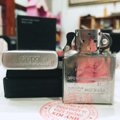 Bật lửa Zippo Satin khắc ăn mòn 4 mặt Thần Chết, Vỏ bằng đồng có tem đỏ