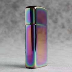 Bật lửa Zippo Mỹ Slim high polish chrome mã 20493ZL Màu Tím Titan, Mộc ngược, Hàng chính hãng
