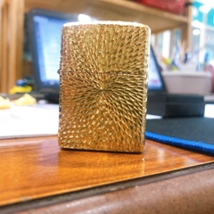 Bật lửa Zippo Armor Mỹ gõ búa 5 mặt mẫu hoa mai, Hàng chính hãng