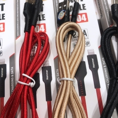 Dây sạc nhanh Hammer C04 các loại chân cắm Linghtning, dòng điện 5v-2.4A, dây bện dù, chính hãng check Qr