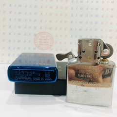 Bật lửa, hộp quẹt ZIPPO màu Xanh mộc đáy La Mã loại trơn bóng, Kim Ánh nhập hàng cao cấp vỏ bằng đồng có dán tem đỏ