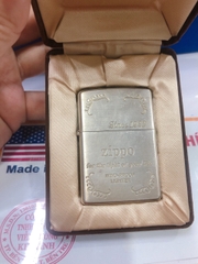 Bật lửa Zippo Mỹ Lacke Bạc khắc ăn mòn full nắp Sine 1932 Hàng chính hãng