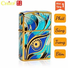 Bật Lửa CHIEF Chủ Đề Mắt Nước Dạ Quang - Vỏ Đồng Nguyên Khối Càng Dùng Càng Bóng