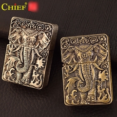 Hộp quẹt, bật lửa Chief chủ đề Voi Sáu Ngà hàng loại 1 cao cấp vỏ bằng đồng