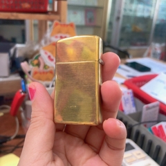 Bật lửa Zippo Mỹ Slim Brass Chu niên 32-89  Play trơn đơn giản, Hàng chính hãng