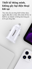 Sạc xe hơi PISEN Dual USB Car 2.4A 12W, Hàng chính hãng quét mã QR bảo hành 2 năm