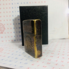 Bật lửa Zippo Mỹ Brass chủ đề Thổ Dân Da Đỏ, Hàng chính hãng nhập Mỹ