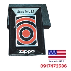 Bật lửa Zippo Mỹ chrome brushed khắc ăn mòn đổ sơn màu đen đỏ đẹp mắt , Hàng chính hãng