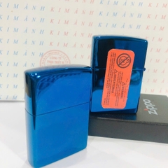 Bật lửa, hộp quẹt ZIPPO màu Xanh mộc đáy La Mã loại trơn bóng, Kim Ánh nhập hàng cao cấp vỏ bằng đồng có dán tem đỏ