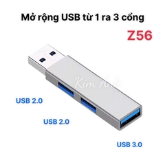 Thiết bị mở rộng cổng USB ( Hub USB), từ 1 ra 3 cổng USB, giúp công việc thuận tiện không phải thay chuôi cắm nhiều lần