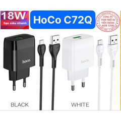 Type C - Bộ sạc nhanh Hoco C72Q 18W, QC3.0 Chuôi cắm Type C, dùng thử 30 ngày, bảo hành chính hãng 12 tháng