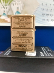 Bật lửa Zippo Mỹ 204B, Khắc ăn mòn 2 mặt bản mộc đáy Zippo, Hàng chính hãng