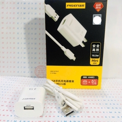 Bộ sạc Pisen C134 chân Micro, dòng điện 2.1A, 10.5W, Hàng chính hãng nội địa có chứng nhận tiêu chuẩn an toàn thiết bị