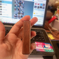 Bật lửa, hộp quẹt Zippo Mỹ Slim bọc gỗ, sản xuất 1990, Hàng chính hãng