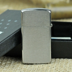 Bật lửa Zippo Slim Mỹ Brushed Sand 1600, hàng chính hãng có giấy nhập khẩu gửi kèm theo đơn hàng
