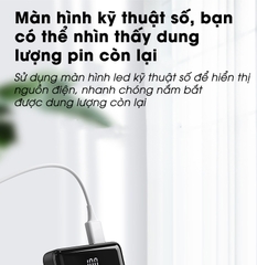 Sạc dự phòng PISEN Digital D109-D-1 10000mAh kèm cáp Type-C, L, Micro, tương thích mọi thiết bị (LS-DY53), màu trắng