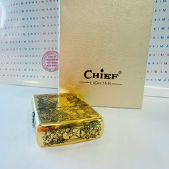 Bật Lửa CHIEF Chủ Đề Cô Gái Đầu Lâu - Hàng Chính Hãng Vỏ Đồng Nguyên Khối Càng Dùng Càng Sáng Bóng