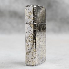 Bật lửa Zippo Slim Mỹ chủ đề Hoa văn Ý Chrom 6010, hàng chính hãng có giấy nhập khẩu gửi kèm theo đơn hàng