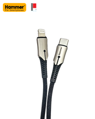 Dây sạc nhanh Hammer PD20W C15 chân Type C ra Type C, dây dù chống rối, Hàng Chính Hãng bảo hành 12 tháng