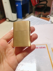 Bật lửa Zippo Mỹ Brushed Brass Khắc ăn mòn chủ đề BODY BACK, Hàng chính hãng