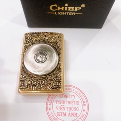 Bật lửa, hộp quẹt Chief đồng nguyên chất có Nút Xoay chủ đề Thần Chú