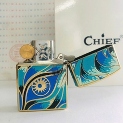 Bật Lửa CHIEF Chủ Đề Mắt Nước Dạ Quang - Vỏ Đồng Nguyên Khối Càng Dùng Càng Bóng