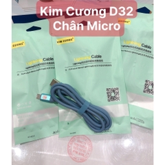 Dây sạc nhanh Kim Cương D32 , chân Micro- Hàng chính hãng