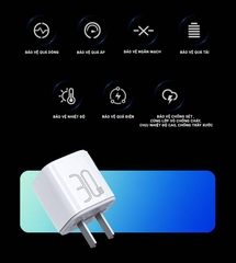Củ sạc Gallium Nitride 30W-  PISEN QUICK Mr White Tiny USB-C (TS-C175) , check QR kiểm tra chính hãng, bảo hành 24 tháng