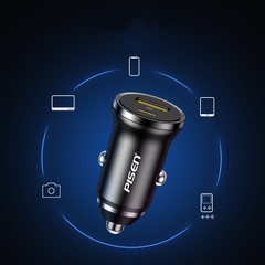 Sạc xe hơi PISEN Quick Mini Dual Port QP 30W Car (A18W+C30W), Quét mã QR bảo hành 18 tháng