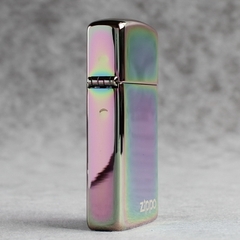 Bật lửa Zippo Mỹ Slim high polish chrome mã 20493ZL Màu Tím Titan, Mộc ngược, Hàng chính hãng