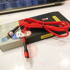 Dây sạc nhanh Pisen Quick USB-C to L, 3A Braided  1000mm (XD-CLPD05-1000), Hàng chính hãng
