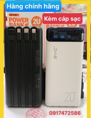 Sạc Dự Phòng SYC S216 20000 mAh kèm cáp sạc iPhone Android và Type-C