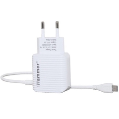 Sạc liền dây Hammer 1.2A, 2 CỔNG USB, Có đèn Led, Hàng Chính Hãng, bảo hành 12 tháng
