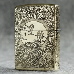 Bật lửa Zippo Mỹ Phượng Hoàng Brass, Cam kết hàng chính hãng có giấy Hải quan gửi kèm đơn hàng