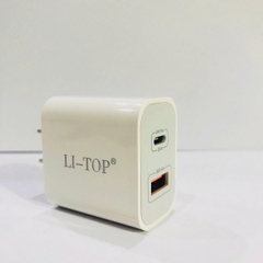 Củ sạc nhanh LI-TOP AC10 20W, đạt chứng nhận 3C tiêu chuẩn quốc gia, bảo hành tốt 12 tháng, cho dùng thử 30 ngày